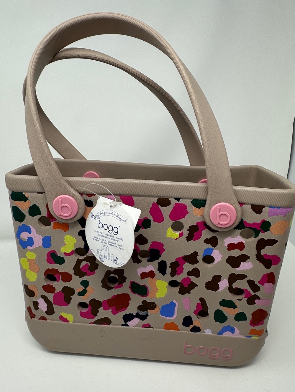 NEW Bitty Bogg - Multicolor Leopard Print Tote Bag